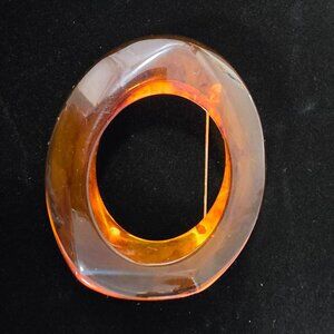 Tested Bakelite Apple Juice Pin Brooch Vintage Geometric Oval Collectible